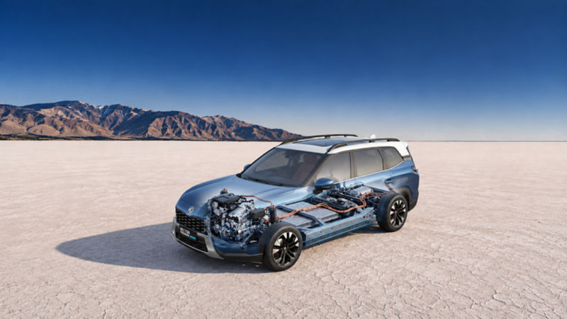MG ADAPT dedicated plug-in hybrid architecture with engine, battery and electric drive system