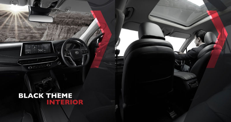 MG Gloster Blackstorm Black Theme Interior