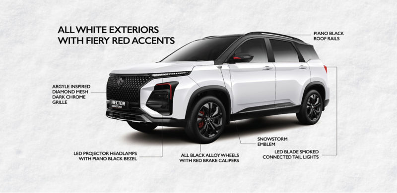 MG Hector Snowstorm Exterior